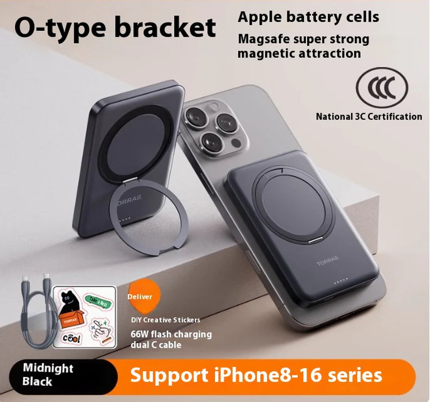 High-Capacity Magnetic Wireless Charging Portable Battery
