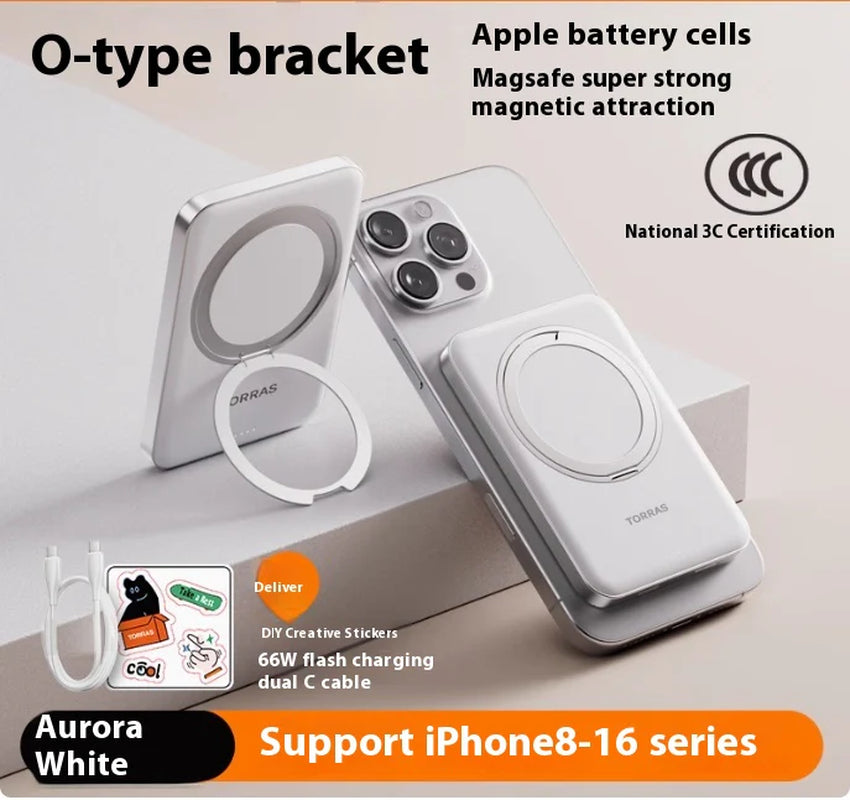 High-Capacity Magnetic Wireless Charging Portable Battery